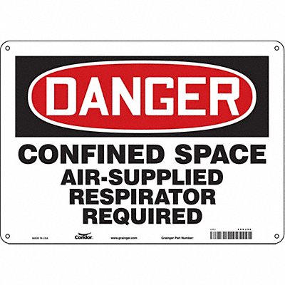CONDOR 465J36 Safety Sign 10 in x 14 in Polyethylene