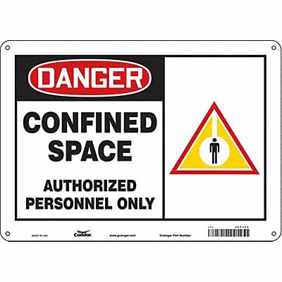 CONDOR 465J40 J6915 Safety Sign 10 inx14 in Aluminum