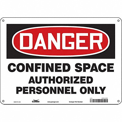 CONDOR 465J50 Safety Sign 10 inx14 in Aluminum
