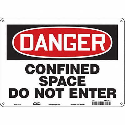 CONDOR 465J83 Safety Sign 10 inx14 in Aluminum