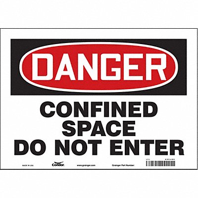 CONDOR 465J89 Safety Sign 10 inx14 in Vinyl