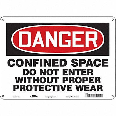 CONDOR 465J99 Safety Sign 10 in x 14 in Aluminum