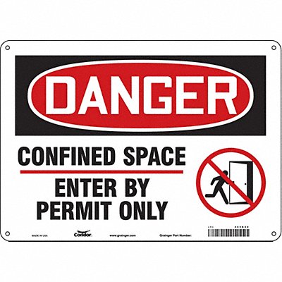 CONDOR 465K20 Safety Sign 10 inx14 in Polyethylene