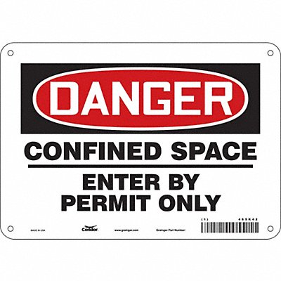 CONDOR 465K42 J6916 Safety Sign 7 H 10 W Aluminum