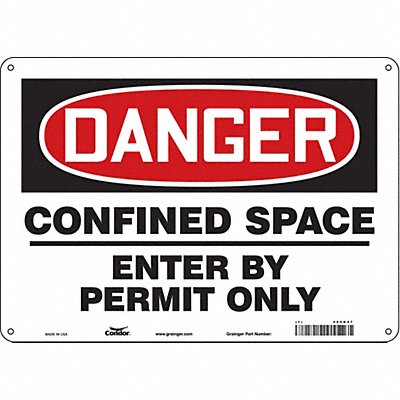CONDOR 465K47 J6916 Safety Sign 10 inx14 in Polyethylene