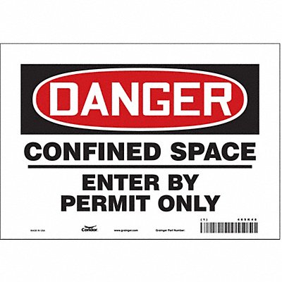 CONDOR 465K48 J6916 Safety Sign 7 inx10 in Vinyl