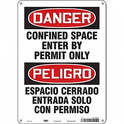CONDOR 465K66 J6917 Safety Sign 14 inx10 in Polyethylene