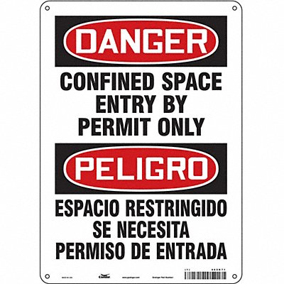 CONDOR 465K71 Safety Sign 14 inx10 in Aluminum