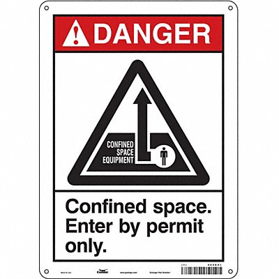 CONDOR 465K91 Safety Sign 14 inx10 in Polyethylene