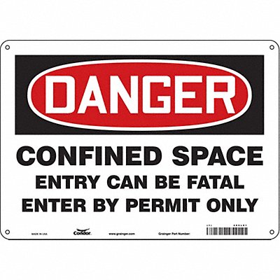 CONDOR 465L01 Safety Sign 10 inx14 in Polyethylene