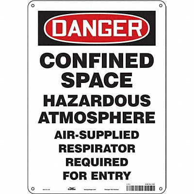 CONDOR 465L18 Safety Sign 14 in x 10 in Polyethylene