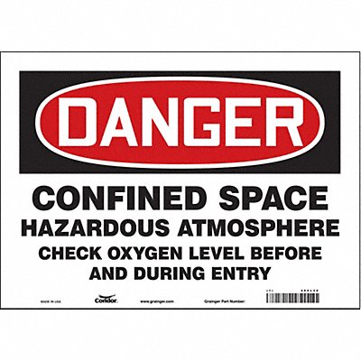 CONDOR 465L30 J6918 Safety Sign 10 in x 14 in Vinyl