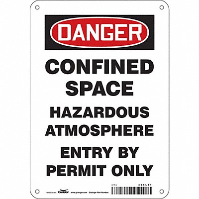 CONDOR 465L31 Safety Sign 10 in x 7 in Aluminum