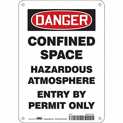 CONDOR 465L36 Safety Sign 10 in x 7 in Polyethylene