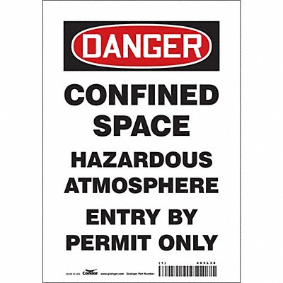 CONDOR 465L38 Safety Sign 10 in x 7 in Vinyl