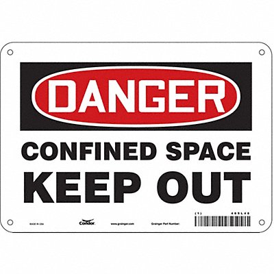 CONDOR 465L48 Safety Sign 7 in x 10 in Aluminum