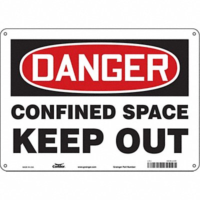 CONDOR 465L49 Safety Sign 10 in x 14 in Aluminum