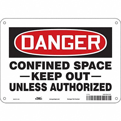 CONDOR 465L61 Safety Sign 7 inx10 in Polyethylene