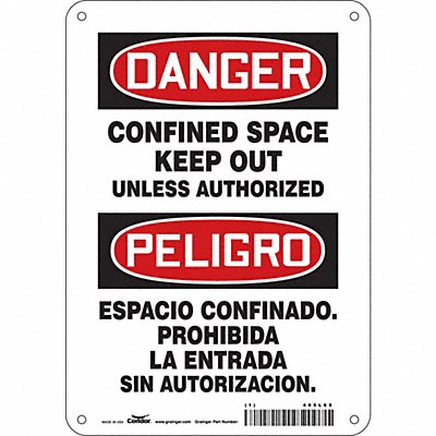 CONDOR 465L65 Safety Sign 10 inx7 in Aluminum