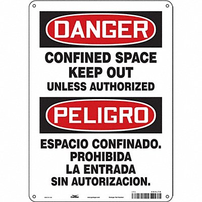 CONDOR 465L70 Safety Sign 14 inx10 in Polyethylene