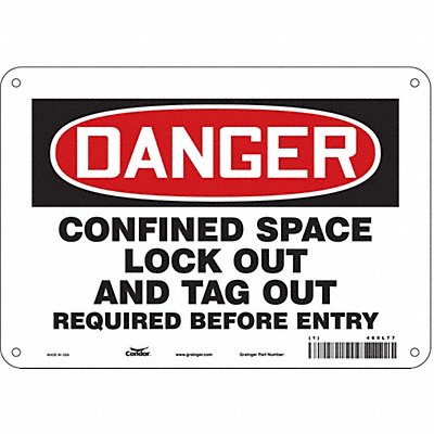 CONDOR 465L77 Safety Sign 7 inx10 in Polyethylene