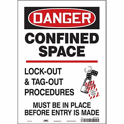 CONDOR 465L89 J8749 Safety Sign 14 inx10 in Vinyl
