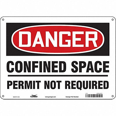 CONDOR 465L91 Safety Sign 10 inx14 in Aluminum