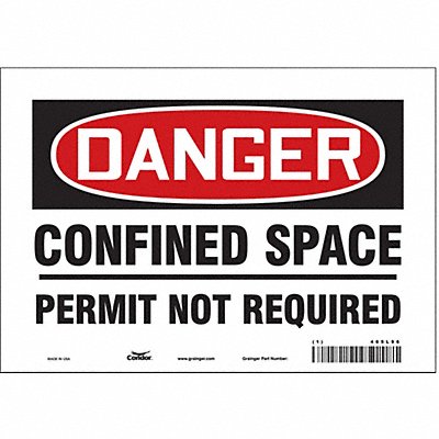 CONDOR 465L96 Safety Sign 7 inx10 in Vinyl