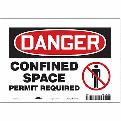 CONDOR 465M05 Safety Sign 7 inx10 in Vinyl