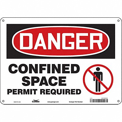 CONDOR 465M06 Safety Sign 10 inx14 in Vinyl