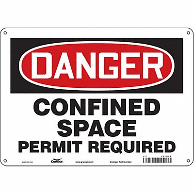 CONDOR 465M08 Safety Sign 10 inx14 in Aluminum