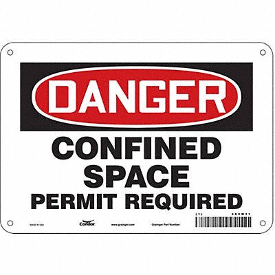 CONDOR 465M11 Safety Sign 7 inx10 in Polyethylene