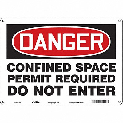 CONDOR 465M17 Safety Sign 10 inx14 in Aluminum