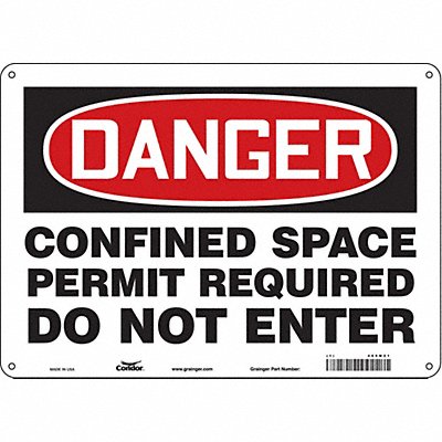 CONDOR 465M21 Safety Sign 10 inx14 in Polyethylene