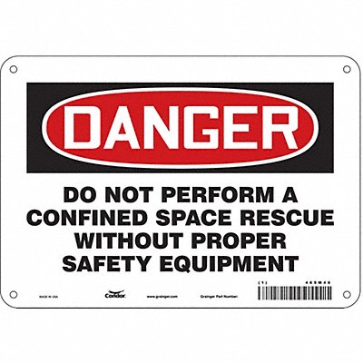 CONDOR 465M40 Safety Sign 7 in x 10 in Aluminum