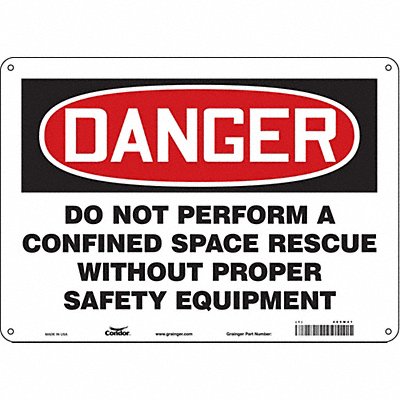 CONDOR 465M41 Safety Sign 10 inx14 in Aluminum