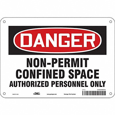 CONDOR 465M56 Safety Sign 7 in x 10 in Aluminum