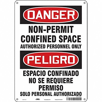 CONDOR 465M66 Safety Sign 14 inx10 in Aluminum