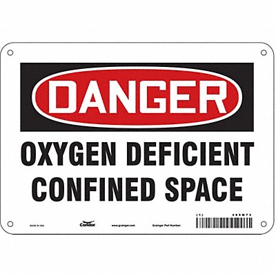 CONDOR 465M73 Safety Sign 7 in x 10 in Aluminum