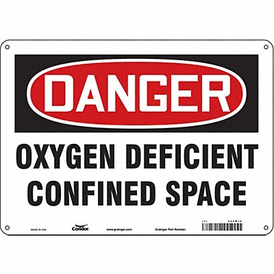 CONDOR 465M74 Safety Sign 10 in x 14 in Aluminum