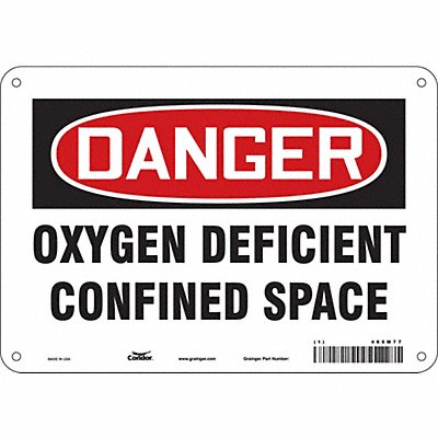 CONDOR 465M77 Safety Sign 7 in x 10 in Polyethylene