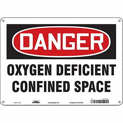 CONDOR 465M78 Safety Sign 10 in x 14 in Polyethylene