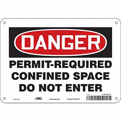 CONDOR 465M81 J6941 Safety Sign 7 in x 10 in Aluminum