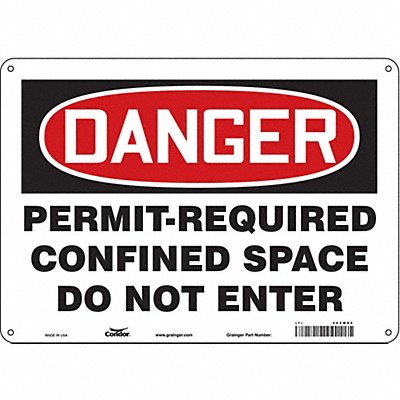 CONDOR 465M82 J6941 Safety Sign 10 inx14 in Aluminum