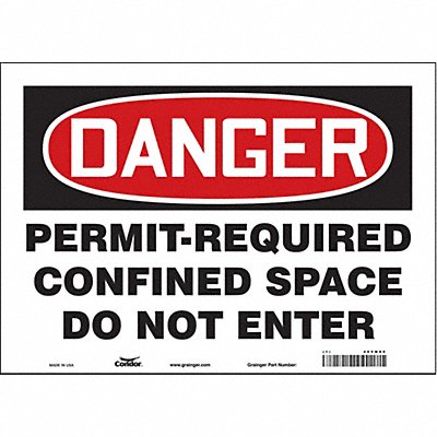 CONDOR 465M89 J6941 Safety Sign 10 inx14 in Vinyl