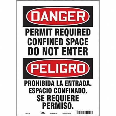 CONDOR 465M97 Safety Sign 14 inx10 in Vinyl