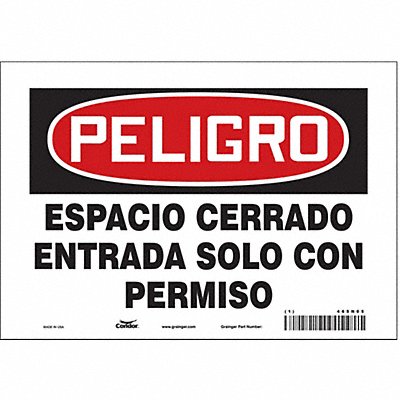 CONDOR 465N05 Safety Sign 7 inx10 in Vinyl