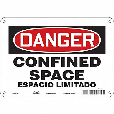 CONDOR 465N11 Safety Sign 7 inx10 in Polyethylene