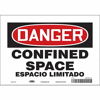 CONDOR 465N13 Safety Sign 7 inx10 in Vinyl