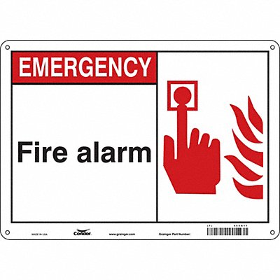 CONDOR 465N17 Safety Sign 10 in x 14 in Aluminum